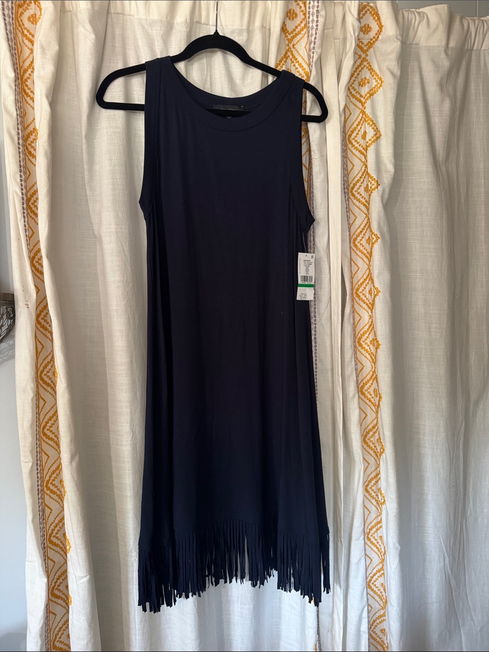 Karen Kane Sleeveless NavyFringe Midi Dress - Size XL